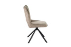 Chaise pivotante de salle à manger MORY en tissu poivre – 48 x 59,5 cm | TIKAYLA