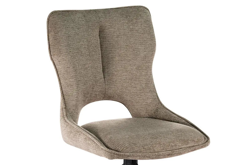 Chaise pivotante de salle à manger MORY en tissu poivre – 48 x 59,5 cm | TIKAYLA