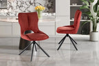 Chaise pivotante de salle à manger MORY en tissu rouge – 48 x 59,5 cm | TIKAYLA