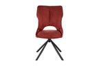 Chaise pivotante de salle à manger MORY en tissu rouge – 48 x 59,5 cm | TIKAYLA