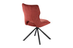 Chaise pivotante de salle à manger MORY en tissu rouge – 48 x 59,5 cm | TIKAYLA