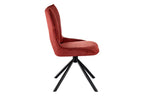 Chaise pivotante de salle à manger MORY en tissu rouge – 48 x 59,5 cm | TIKAYLA