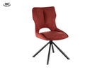 Chaise pivotante de salle à manger MORY en tissu rouge – 48 x 59,5 cm | TIKAYLA