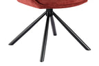 Chaise pivotante de salle à manger MORY en tissu rouge – 48 x 59,5 cm | TIKAYLA
