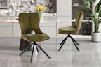 Chaise pivotante de salle à manger MORY en tissu vert – 48 x 59,5 cm | TIKAYLA