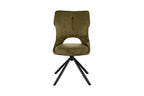 Chaise pivotante de salle à manger MORY en tissu vert – 48 x 59,5 cm | TIKAYLA