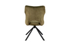 Chaise pivotante de salle à manger MORY en tissu vert – 48 x 59,5 cm | TIKAYLA