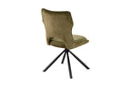 Chaise pivotante de salle à manger MORY en tissu vert – 48 x 59,5 cm | TIKAYLA