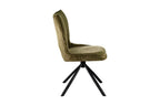 Chaise pivotante de salle à manger MORY en tissu vert – 48 x 59,5 cm | TIKAYLA