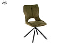 Chaise pivotante de salle à manger MORY en tissu vert – 48 x 59,5 cm | TIKAYLA