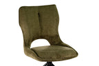 Chaise pivotante de salle à manger MORY en tissu vert – 48 x 59,5 cm | TIKAYLA