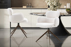Chaise pivotante de salle à manger ROXANA, tissu blanc