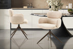 Chaise pivotante de salle à manger ROXANA, tissu beige