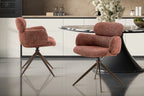 Chaise pivotante de salle à manger ROXANA, tissu rouille