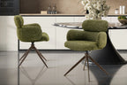 Chaise pivotante de salle à manger ROXANA, tissu vert