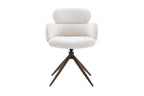 Chaise pivotante de salle à manger ROXANA, tissu blanc