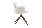 Chaise pivotante de salle à manger ROXANA, tissu blanc