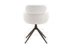 Chaise pivotante de salle à manger ROXANA, tissu blanc