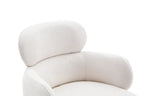 Chaise pivotante de salle à manger ROXANA, tissu blanc