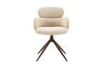 Chaise pivotante de salle à manger ROXANA, tissu beige