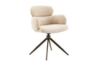 Chaise pivotante de salle à manger ROXANA, tissu beige