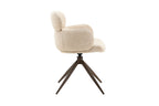 Chaise pivotante de salle à manger ROXANA, tissu beige