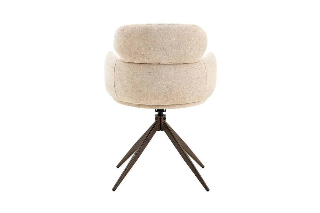 Chaise pivotante de salle à manger ROXANA, tissu beige