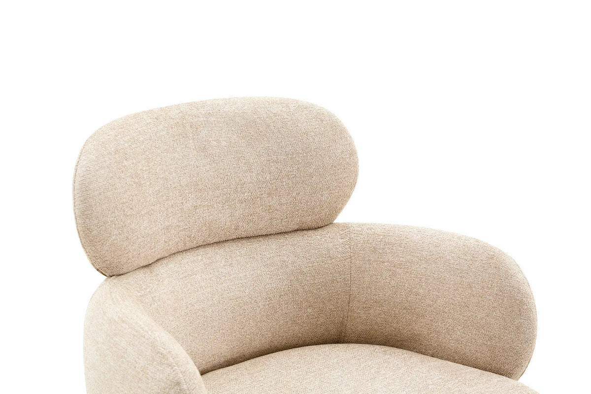 Chaise pivotante de salle à manger ROXANA, tissu beige