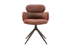 Chaise pivotante de salle à manger ROXANA, tissu rouille