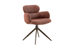 Chaise pivotante de salle à manger ROXANA, tissu rouille