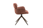 Chaise pivotante de salle à manger ROXANA, tissu rouille