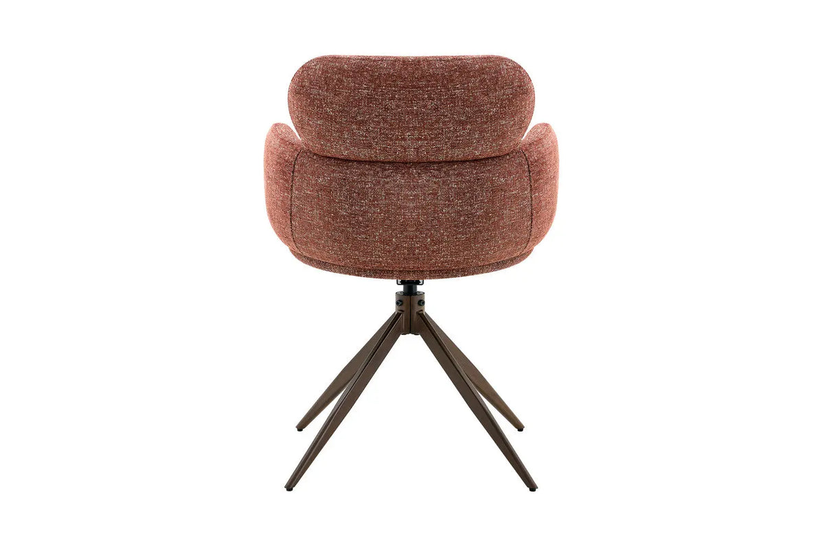 Chaise pivotante de salle à manger ROXANA, tissu rouille