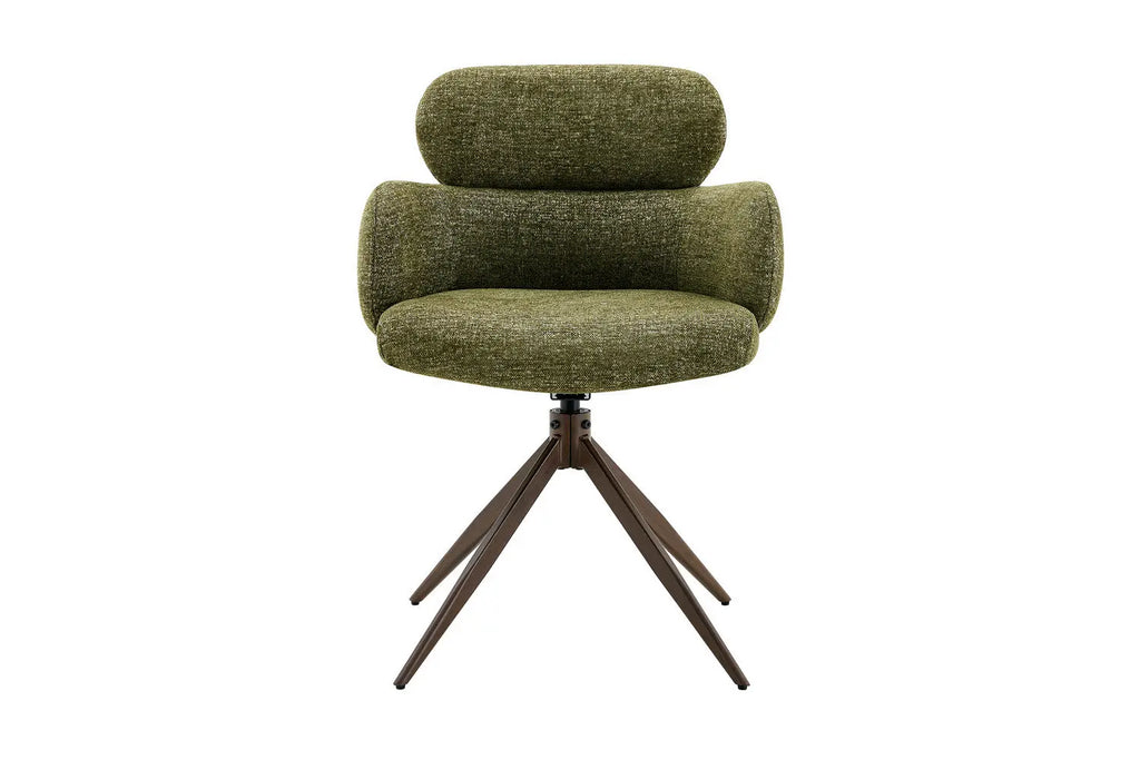 Chaise pivotante de salle à manger ROXANA, tissu vert