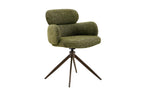 Chaise pivotante de salle à manger ROXANA, tissu vert