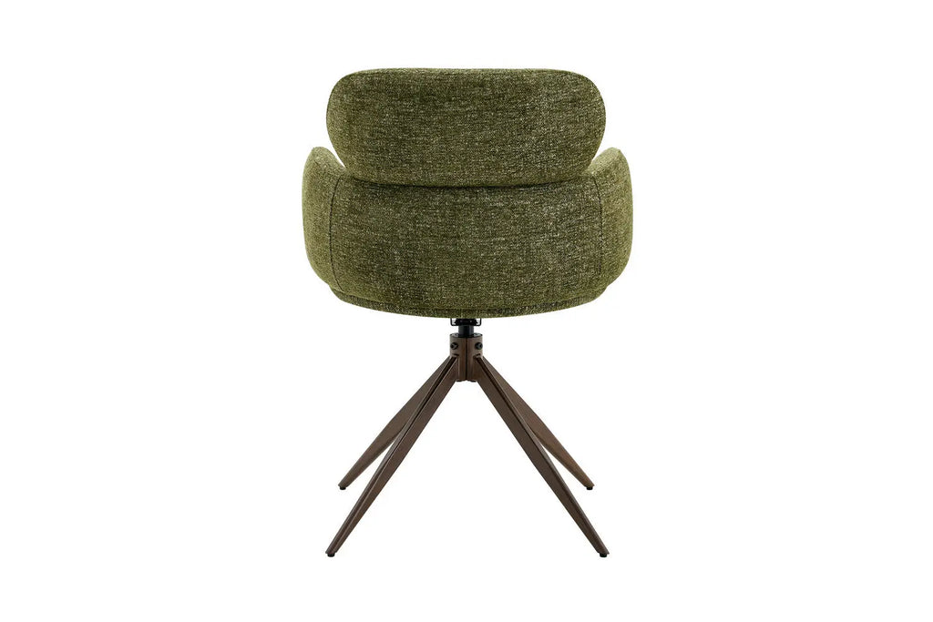 Chaise pivotante de salle à manger ROXANA, tissu vert