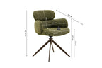 Chaise pivotante de salle à manger ROXANA, tissu vert