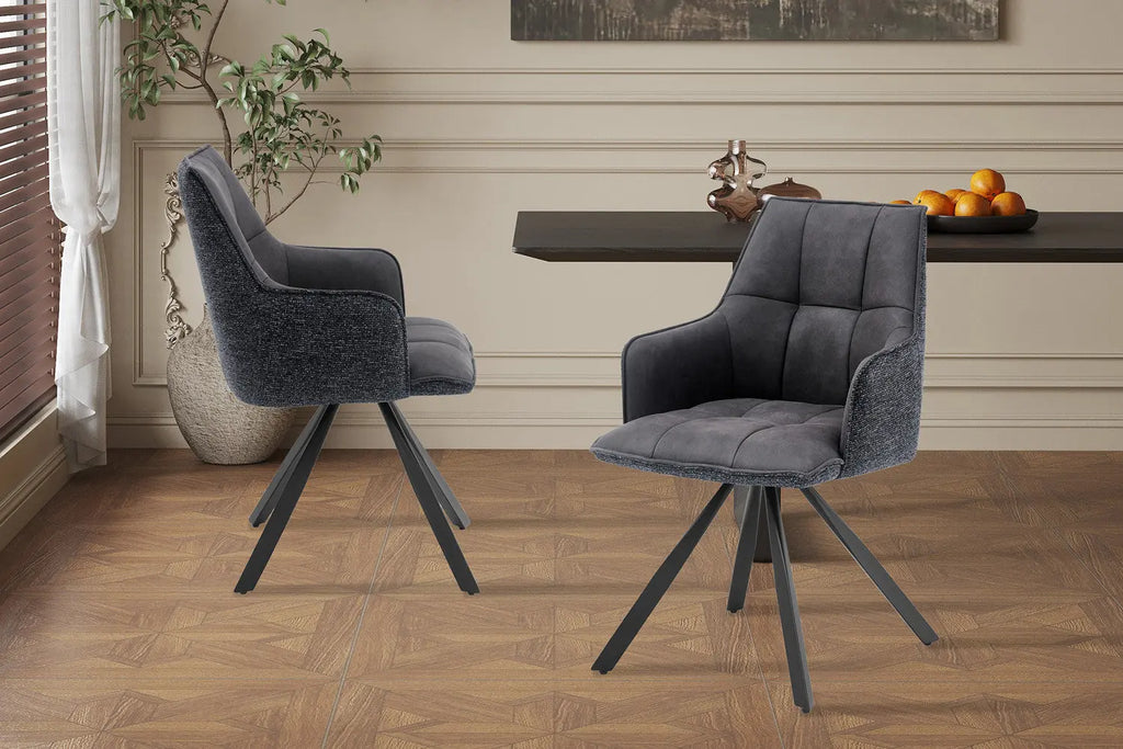 Chaise pivotante de salle à manger SOLEN, coloris noir
