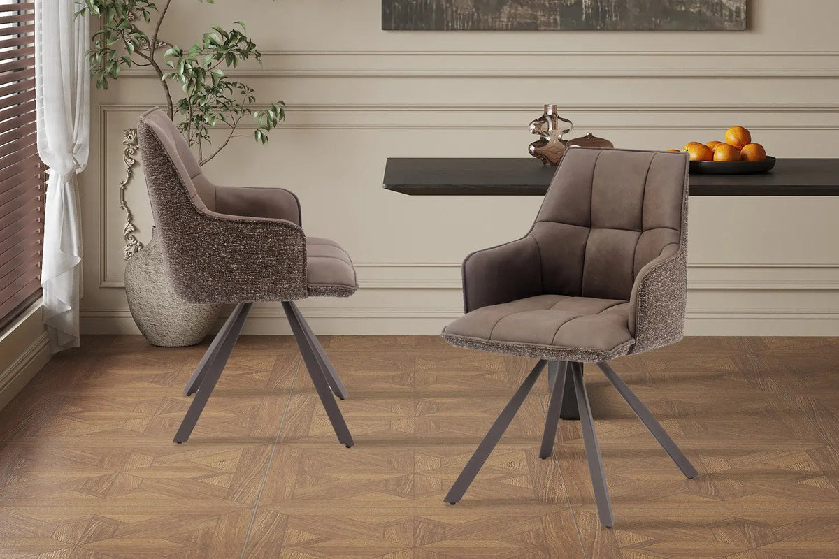 Chaise pivotante de salle à manger SOLEN, coloris marron
