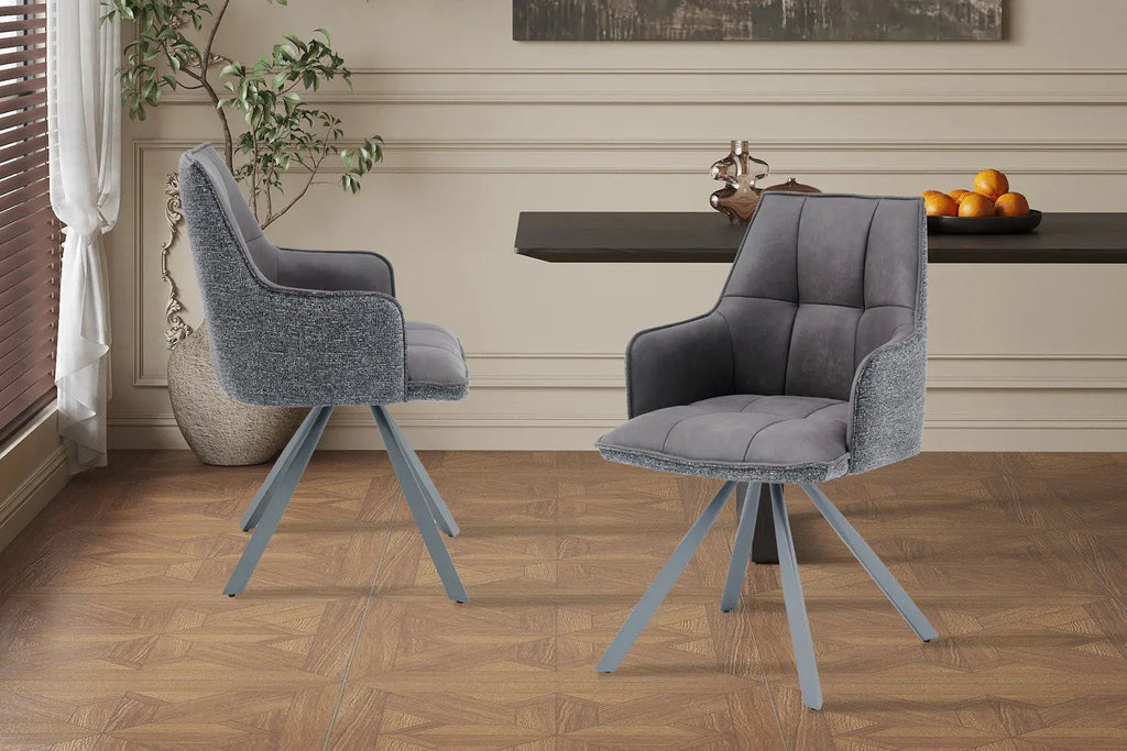 Chaise pivotante de salle à manger SOLEN, coloris gris foncé
