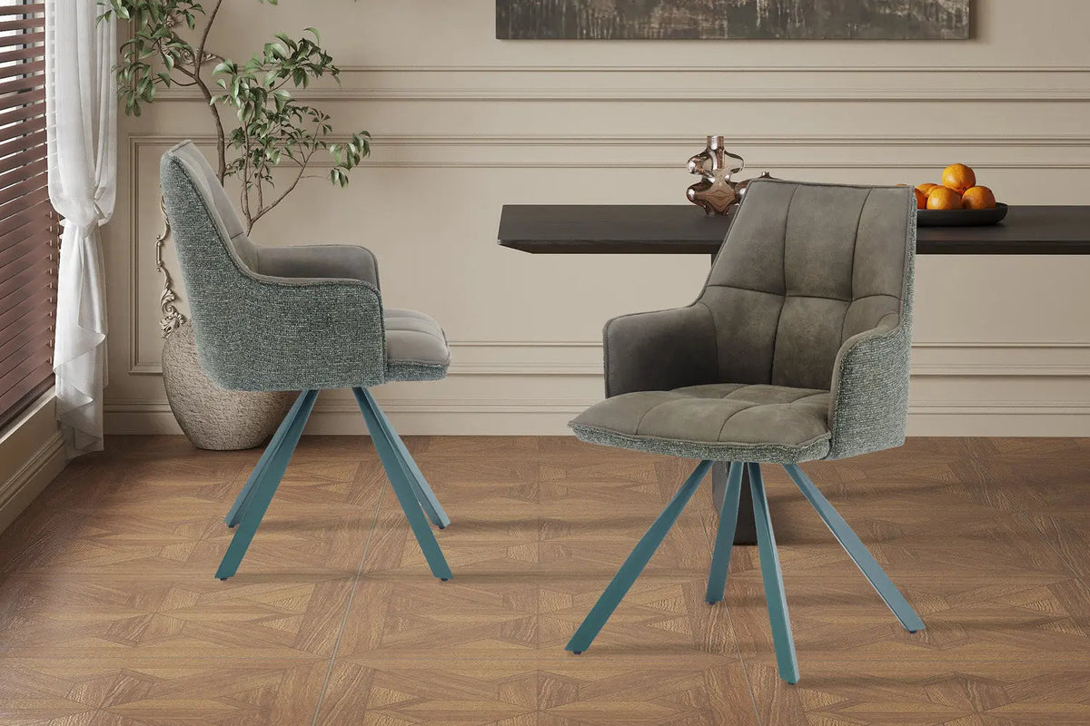 Chaise pivotante de salle à manger SOLEN, coloris vert