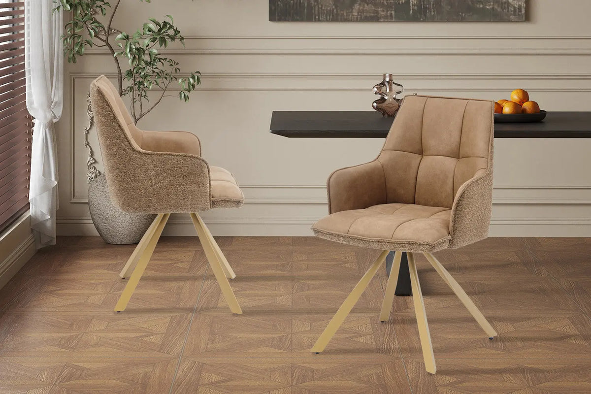 Chaise pivotante de salle à manger SOLEN, coloris jaune