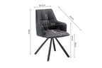 Chaise pivotante de salle à manger SOLEN, coloris noir