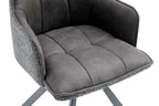 Chaise pivotante de salle à manger SOLEN, coloris gris foncé