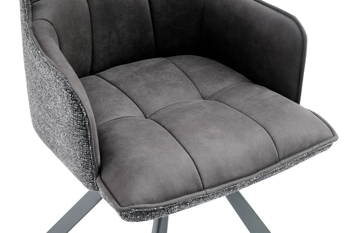 Chaise pivotante de salle à manger SOLEN, coloris gris foncé