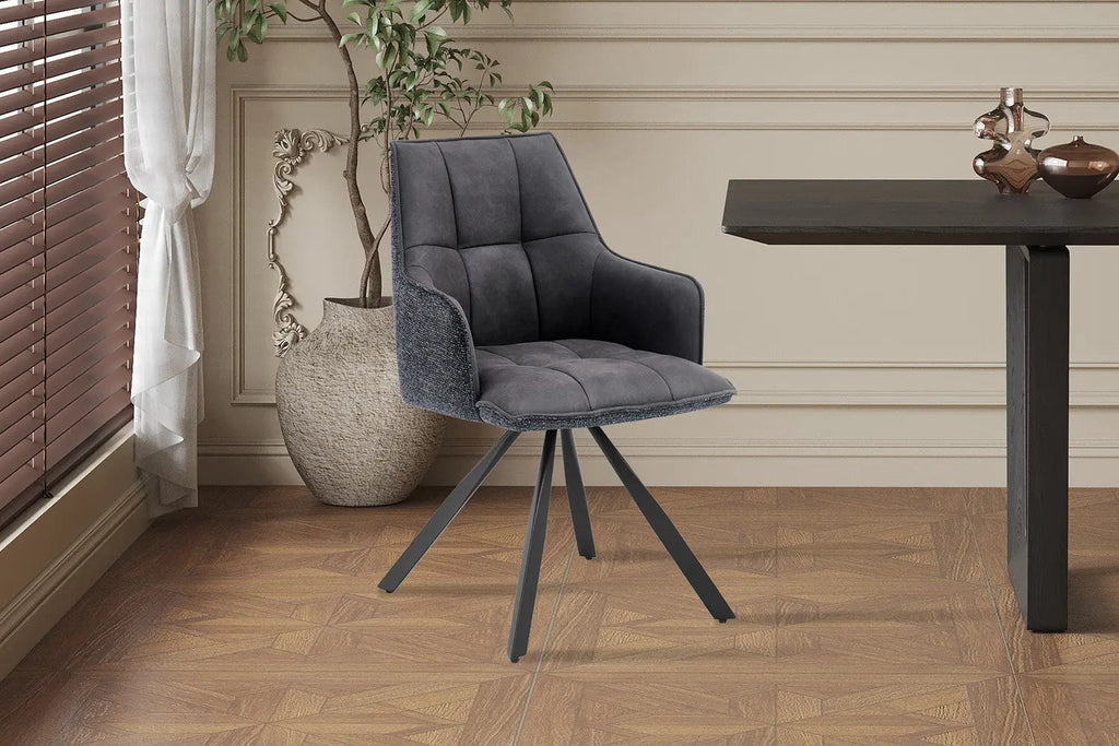 Chaise pivotante de salle à manger SOLEN, coloris noir