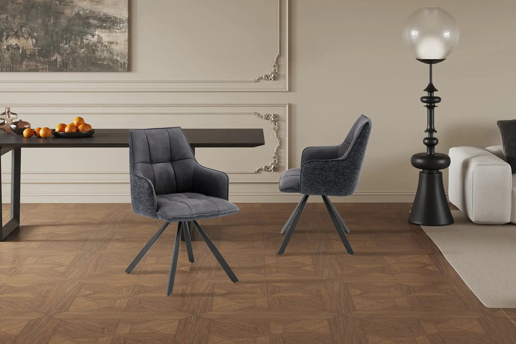 Chaise pivotante de salle à manger SOLEN, coloris noir