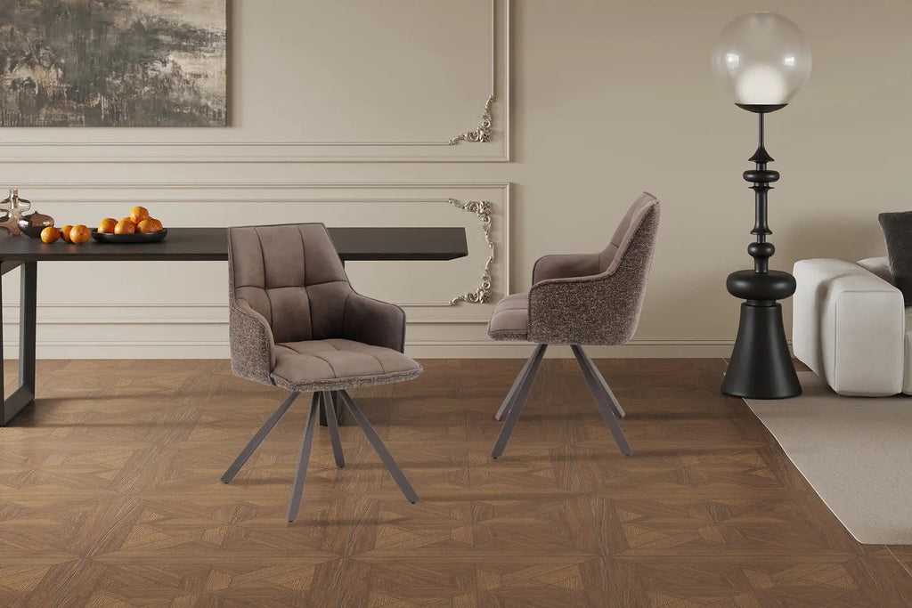 Chaise pivotante de salle à manger SOLEN, coloris marron