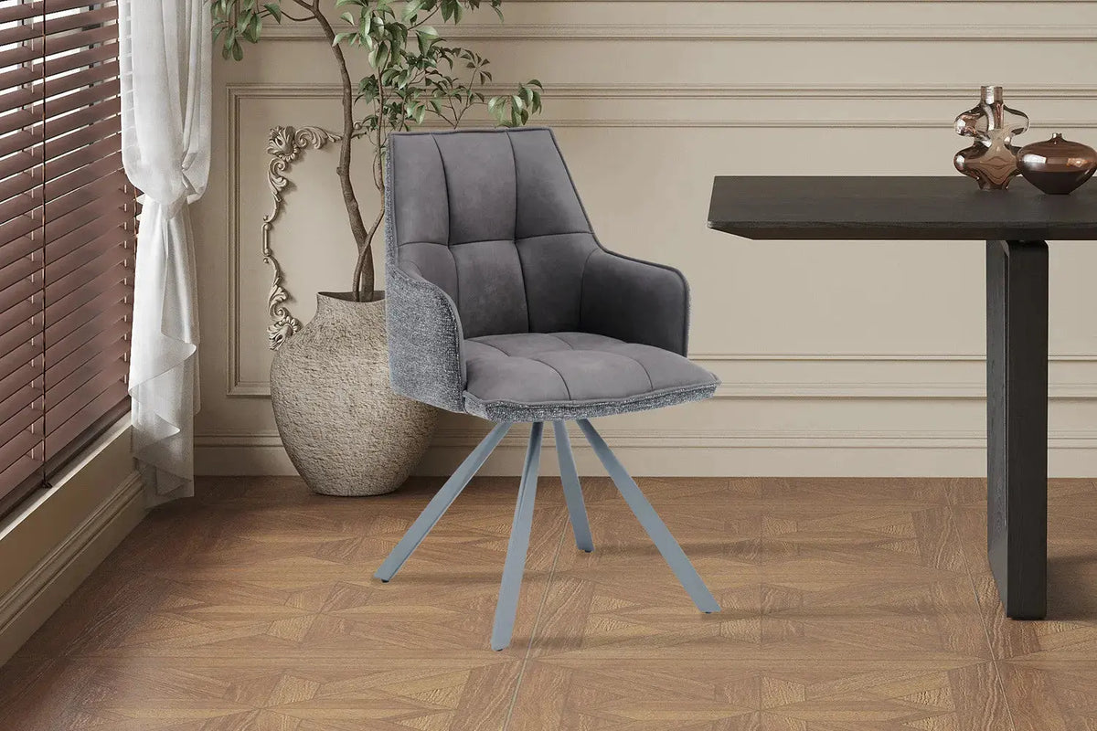 Chaise pivotante de salle à manger SOLEN, coloris gris foncé