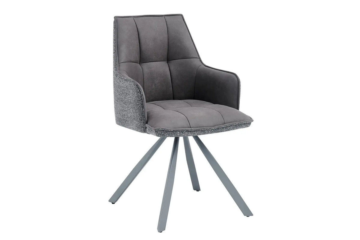 Chaise pivotante de salle à manger SOLEN, coloris gris foncé