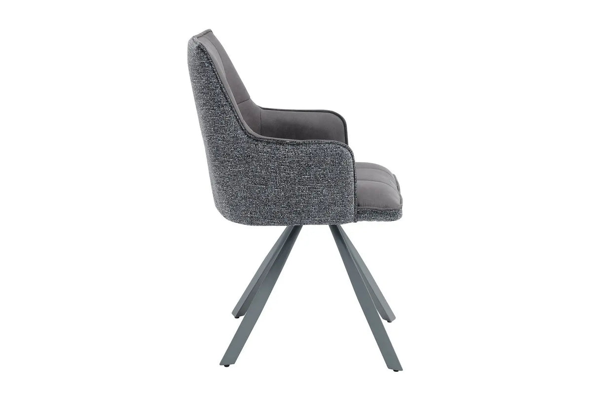 Chaise pivotante de salle à manger SOLEN, coloris gris foncé
